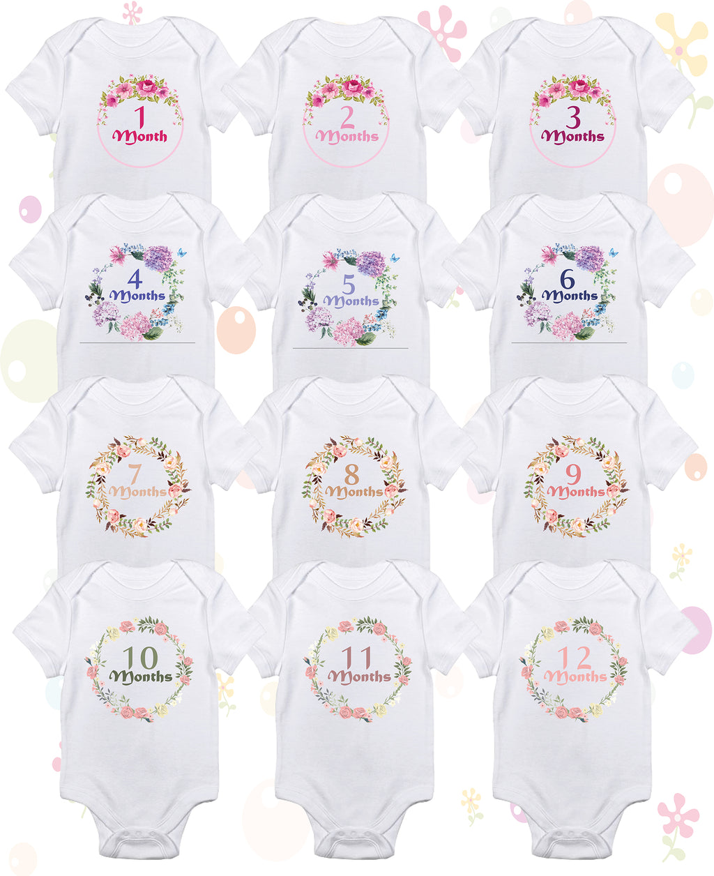 Flowers Design Bodysuit from 1-12 months