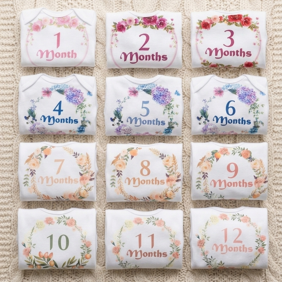 Flowers Design Bodysuit from 1-12 months