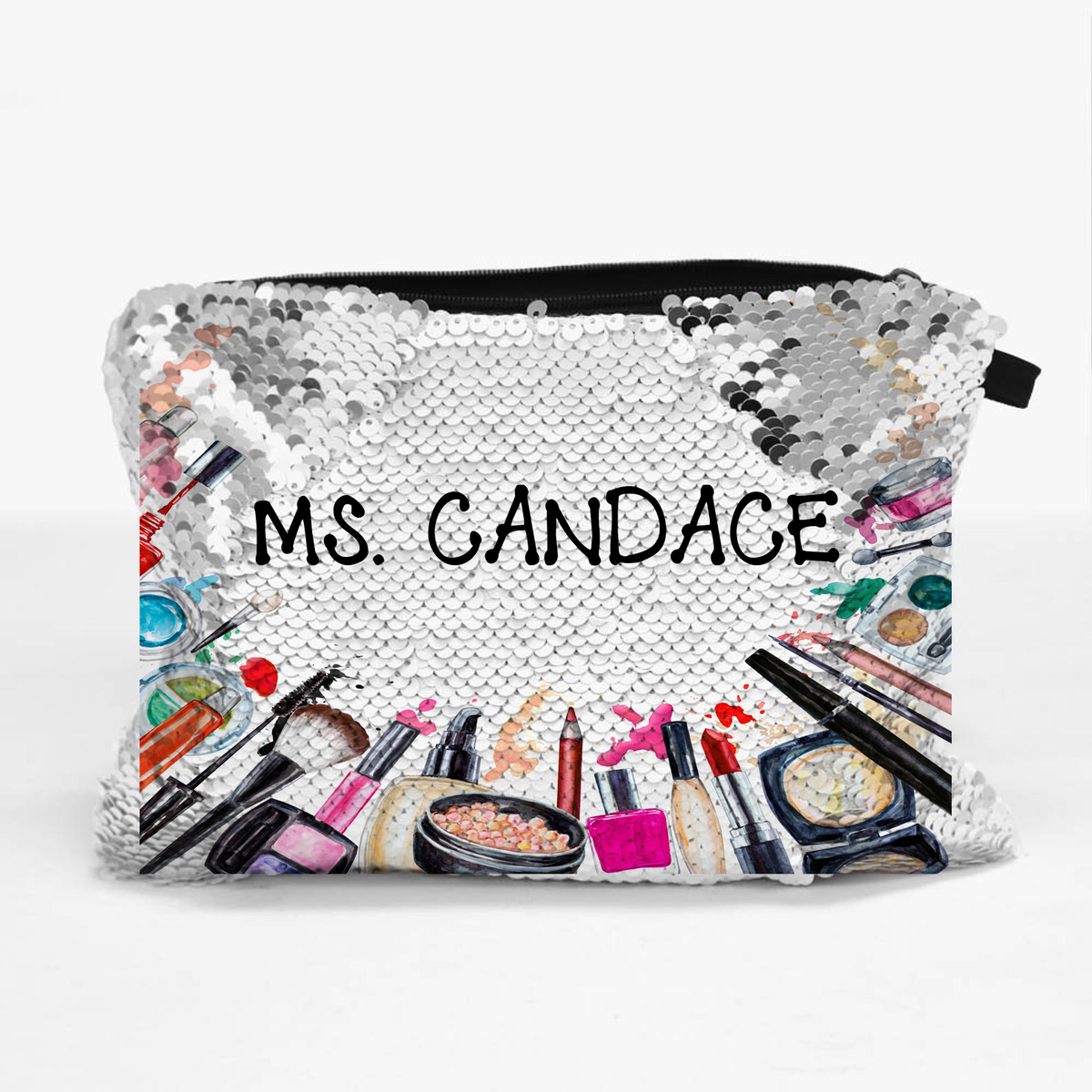 Customized Makeup bag sequence Silver
